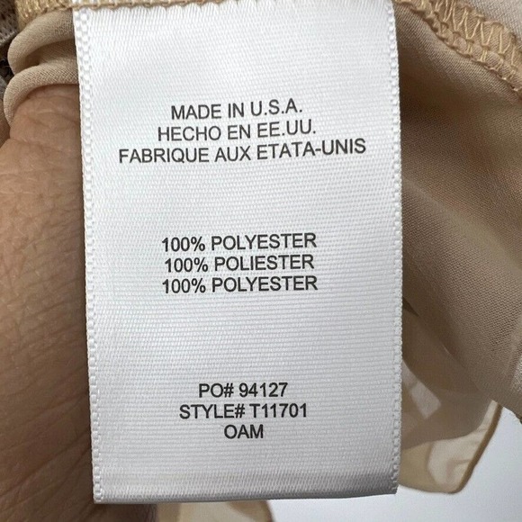 2B Bebe Womens L Sleeveless Sequin Chiffon Top Gold Blouse - Picture 7 of 9